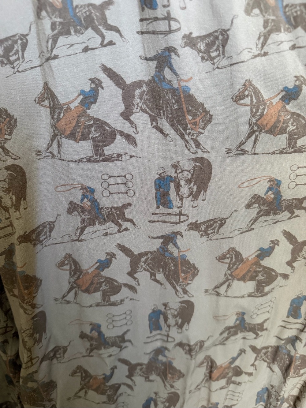 Rayón romper the trailride print jumpsuit M western rodeo country horse cowgirl - Picture 13 of 13